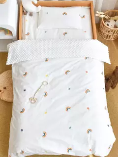 Conjunto de cama de algodão para crianças, berço, capa de edredão, fronha sem enchimento, vintage, 3 peças - loja online