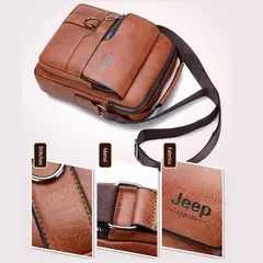 JEEP BULUO-Sacos Mensageiro Crossbody de Couro para Homens, Bolsa Casual Business, Brand Shoulder Bag, Nova Qualidade - comprar online