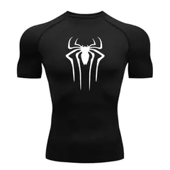 Camiseta masculina de segunda pele correndo, esportes de proteção solar Fitness Rashgarda, mangas compridas MMA, camisa de compressão, roupas de treino - loja online