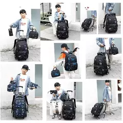Mochila escolar com rodas para crianças, Mochila de rolamento para menino, Mochila escolar com rodas, Mochila de bagagem de mão, 6 rodas - Wolf Magazine
