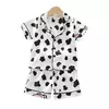 Baby Girls' Sleepwear Suit, Pijama infantil, Roupas infantis, Toddler Casual Costume, Roupas de verão, Camisa infantil, Shorts, Novo, 2Pcs Set