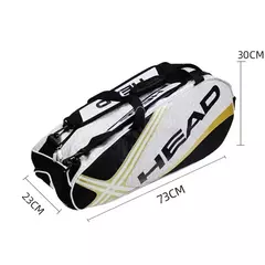 Saco De Raquetes De Tênis De Cabeça, Mochila De Grande Capacidade, Badminton Gymbag, Saco De Raquete De Squash com Sapatos Separados, 3-6 Peças - loja online