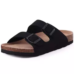 Chinelos Antiderrapantes Kidmi-Camurça para Homens e Mulheres, Mulas Clássicas de Cortiça, Sandálias Fivela Ajustável, Moda Exterior - comprar online