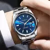 CHRONOS-Relógio de pulso masculino quartzo em aço inoxidável, impermeável, data luminosa, luxo, relógio masculino, Top Brand