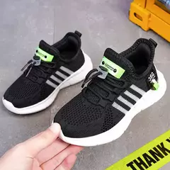 Moda calçados esportivos para crianças, tênis de malha respirável para meninos e meninas, sapatos leves ao ar livre - loja online