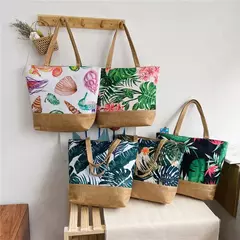 Bolsa de lona dobrável para mulheres, impressão de flores, grafite, bolsa de ombro, casual, tamanho grande, moda feminina - comprar online