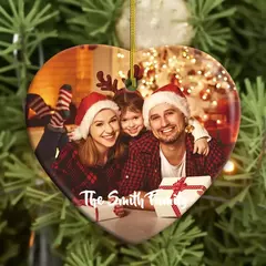 Decorações de natal personalizadas 2024, nosso primeiro natal casado ornamento foto de casamento personalizado presente de natal recém-casado - loja online