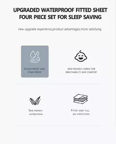 Conjunto de cama sólido 3/4 peças, lençol à prova d'água, lençol e fronhas macias, queen, kidng, completo, tamanho duplo, branco e cinza - Wolf Magazine