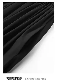 Imagem do LILYMOON-vestido longo de emenda francês, saia de cintura alta, preto, fino, temperamento, cem, moda, verão