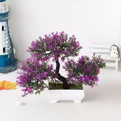 Plantas de plástico artificiais bonsai pequeno vaso de árvore vaso de flores jardim arranjo de plantas falsas ornamentos quarto decoração de mesa de casa - Wolf Magazine