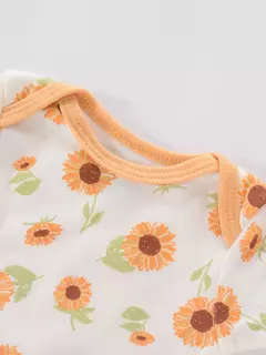 Recém-nascido manga curta em torno do pescoço macacão, onesies para bebês meninos e meninas, desenhos animados flores animais impressão, roupas infantis, 4pcs - Wolf Magazine