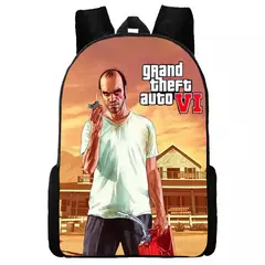 Mochila escolar impermeável para meninos e meninas, mochila para Grand Theft Auto Collage, jogo de aventura, bolsa GTA - Wolf Magazine