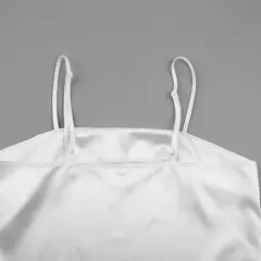Pijama cetim com penas para mulheres, conjuntos de pijamas com calças, alça de espaguete preta, terno doméstico, calças brancas, 2022 - comprar online