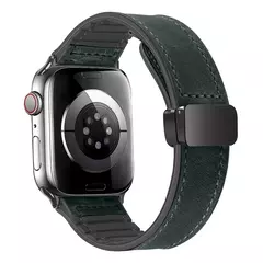 Pulseira magnética para iWatch Series 9, pulseira de couro e silicone para Apple Watch Band, Ultra 2, 49mm, 44mm, 45mm, 41mm, 40mm, 38mm, 42mm, 8, 7, SE, 6 - comprar online