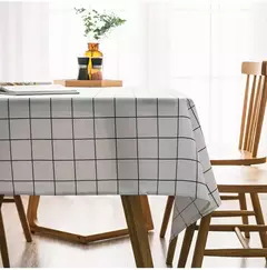 Toalha de mesa padrão xadrez para festa, impermeável, Oilproof, preto e branco, Cobertura de mesa xadrez, piquenique ao ar livre, 137x90cm, 1pc - comprar online