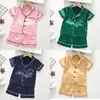 Conjunto pijama de seda macia infantil, roupa confortável, roupa de dormir infantil, meninas e meninos, monocromática, roupas de verão, novo, 2024
