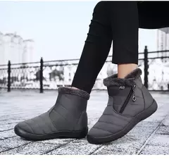 Imagem do Mulheres Botas Watarproof Ankle Boots Para As Mulheres Sapatos de Inverno Manter Botas de Neve Quente Feminino Zipper Botines Botas Inverno Mujer