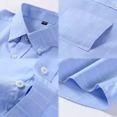 Camisas de manga curta masculina, camisas finas masculinas, blusa social e empresarial, camisa Oxford monocromática de alta qualidade, 100% algodão, verão - comprar online