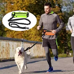 Trela de cachorro mãos livres para corrida andando trela reflexiva com saco da cintura cinto elástico retrátil corda de tração do cão produtos para animais de estimação - comprar online
