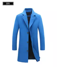 Imagem do Casaco longo de algodão masculino, à prova de vento, Monocromático, Lã, Blended, Casual, Moda empresarial, Tamanho 5XL, Novo, Outono, Inverno, 2022
