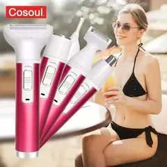 5 em 1 Body Hair Removal Depilador Axila Cabelo Biquíni Perna Cabelo Pêlo Púbico Electric Razor Clipper Shaver Mulheres - Wolf Magazine