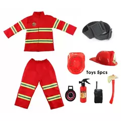Crianças bombeiro cosplay traje meninos meninas halloween carnaval festa sam bombeiro uniforme workwear presente de natal na internet