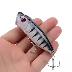 1 pçs iscas de pesca topwater popper isca 6.5cm 12g isca dura wobblers artificiais equipamento de pesca de plástico com 6 # Ganchos na internet
