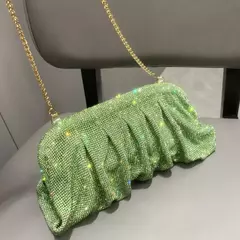Handmade Strass Evening Clutch Bags com Punho Brilhante, Novas Dobras Bolsas, Handmade Bolsas, Designer De Luxo, Festa De Casamento, Alta Qualidade - comprar online