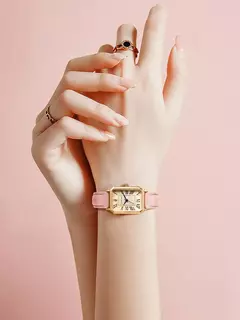 Relógios casuais com mostrador digital para mulheres, pulseira de couro quadrada relógio elegante relógio de pulso de quartzo presente retrô - comprar online