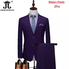 Monocromático Terno de escritório formal, vestido de casamento do noivo, blazer de marca high-end, calças colete, S-6XL, conjunto de 3 peças, vestido de festa - Wolf Magazine
