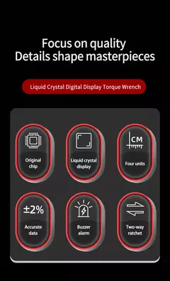 Chave de torque digital 0,6-340N.m ajustável, precisão de 2% com alerta de LED/Buzzer para carro, bicicleta, motocicleta - loja online