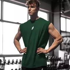 Camisola de regata respirável de fitness solta masculina, camiseta sem mangas, colete de secagem rápida, roupas esportivas masculinas, verão na internet