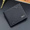 Carteira de couro sintético curta bifold masculina, titular do cartão de identificação de crédito bolsa billfold, Business Slim Clutch, monocromática
