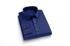 Camisa elástica de manga comprida masculina, camisa gola alta, sem engomar, vestido de negócios, traje profissional de trabalho - Wolf Magazine