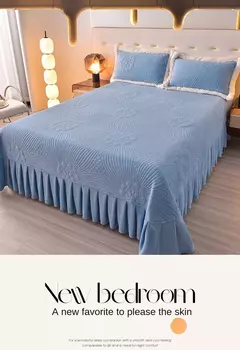 Colcha de casal luxuosa cama de verão 150 nova cor sólida reversível colcha e fronha leite velo coreano capa de cama algodão na internet