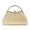 Bolsa de noite plissada para mulheres, alça superior, glitter dia clutch, jantar de casamento feminino vestida bolsa clipe de diamante, ouro