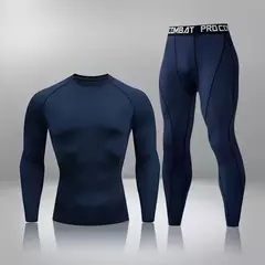 Conjunto de Roupa Interior de Compressão Térmica Masculina, Roupa de Treino Apertada, Treino, Corrida, Fitness, Desporto, Ginásio, Roupa Desportiva