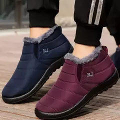 Bota de pele impermeável masculina, sapato de neve casual para casais, inverno, 2022 - comprar online
