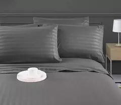 Imagem do Solid Stripe Bedding Set, Colcha de dormir, gêmeo, completo, rainha, king size, quarto ou quarto de hóspedes, 3 pcs, 4pcs