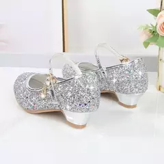 Sapato de salto alto de cristal infantil, sandálias de cristal, fivela, princesa sapato de dança, desempenho estudantil, couro, meninas, moda - comprar online