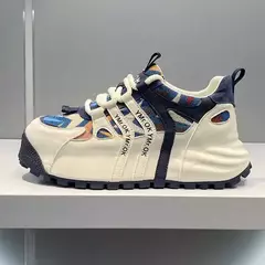 Primavera outono novos tênis masculinos de luxo alto fundo grosso juventude sapatos casuais confortáveis duráveis respirável tênis de corrida esportes - Wolf Magazine