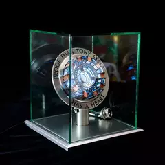 Avenger homem de ferro mk1 arco reator tony stark coração da marca figura luz led modelo super-herói 1:1 cosplay brinquedos lâmpada peito crianças presente - Wolf Magazine