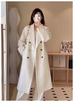 Casaco de Cashmere Camel Classic, casaco de lã de comprimento médio, novo, 101801, outono e inverno - loja online