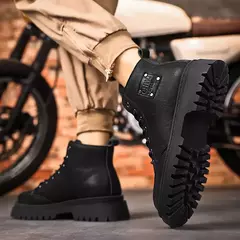 Botas Chukka de couro impermeáveis para homens, Botas Oxford Casual Lace Up Ankle, Sapatos de vestido diário - Wolf Magazine