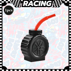 1/2/4/6/8/10 pçs copos de pneu com forma de roda de palha vermelha cross country carro de corrida copos meninos corrida festa de aniversário decoração crianças presente na internet