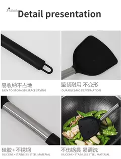 Imagem do Utensílios De Cozinha De Silicone, Espátula, Turner, Resistente ao calor, Colher de sopa, Pá de coador de massas, 1 pacote, Acessórios de cozinha