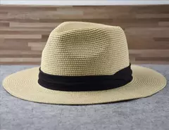 Imagem do Chapéu de palha panaman cabeça grande masculino, chapéu de tecido dobrável, chapéu top jazz, proteção solar, sombreamento solar, tamanho grande, 63cm