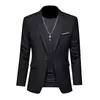 Blazer Casual de Negócios Masculino, Jaqueta Monocromática, Casacos Oversize, Smoking Masculino, Roupas de Marca, Roupas de Trabalho, Plus Size M-6XL