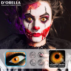 Imagem do D'ORELLA 1 Pair Cosplay Contact Lenses Multicolored Contact Lenses Anime Lenses Halloween Makeup Eye Yellow Lenses Color Leneses