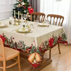 Feliz natal à prova dwaterproof água poliéster impresso retangular toalha de mesa festa decoração mesa de café toalha de mesa de férias decoração - loja online